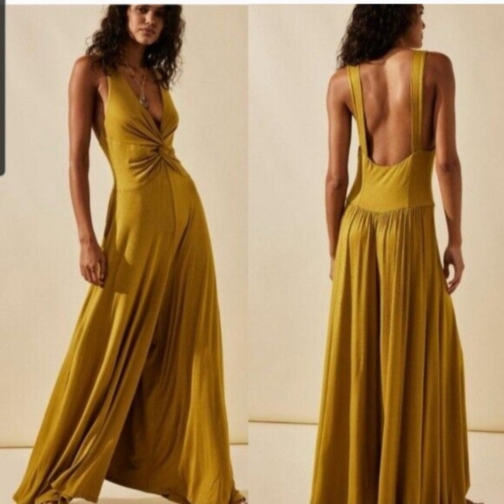 Free People NWT Mustard Yellow Jumpsuit